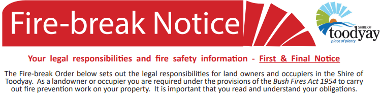 Official Toodyay Shire Fire-Break Notice 2025 – Property Requirements and Fire Preparation Guide